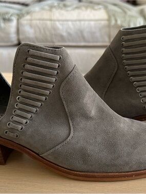 Gently Used Condition - Vince Camuto Gray Suede Ankle Bootie - Size 7.5